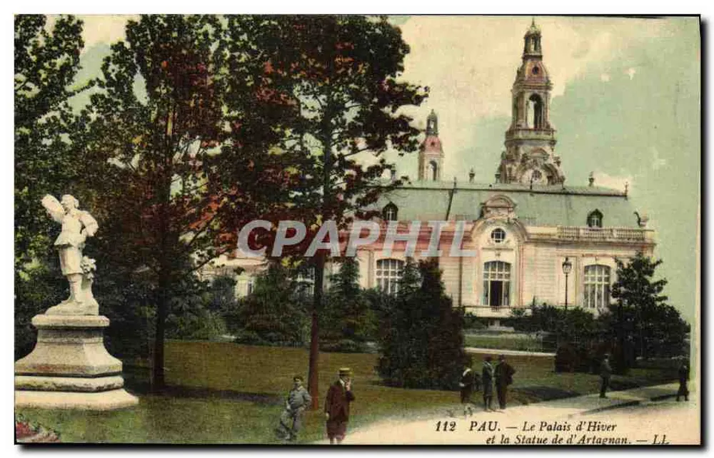 Pau — Schloss Winter und Statue von Artagnan — LL, n°112 - Vorderseite