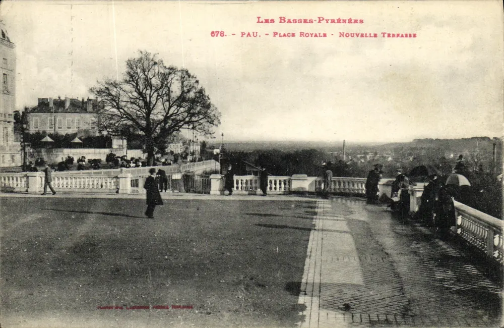 Pau - Place Royale - Nouvelle Terrasse — Les Basses-Pyrénées — Verlag Léonard Perrot, n° 078 - Vorderseite