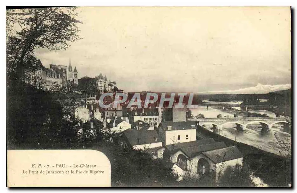 Pau - Die Brücke von Jurançon und der Pic de Bigorre — E.P. - 7 - Vorderseite