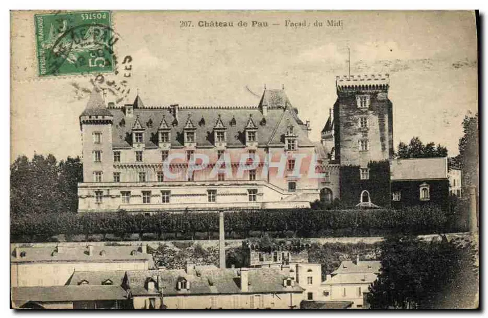 Castelo de Pau — Fachada do Meio-dia — n° 207 - Frente