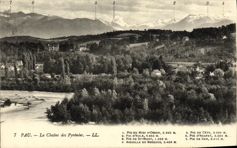 Pau — A Cadeia dos Pirineus — LL. - Frente