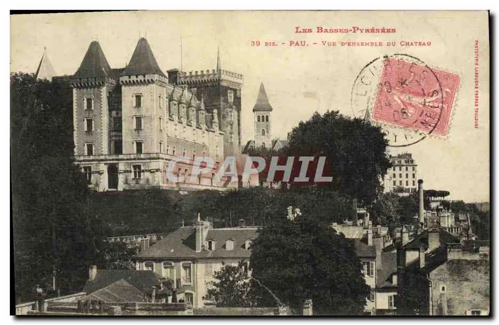 Pau — Vista geral do Castelo — Fototipia Lardon, Pau - Frente