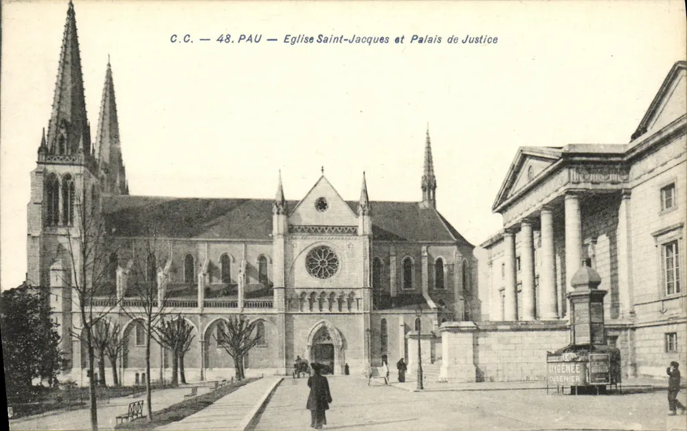 Pau — Kirche Saint-Jacques und Gerichtsgebäude — C.C. 48 - Vorderseite
