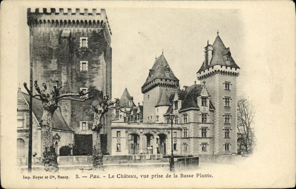 Pau — Das Schloss, Ansicht vom Basse Plante — Imp. Royer et Cie, Nancy, n°3 - Vorderseite
