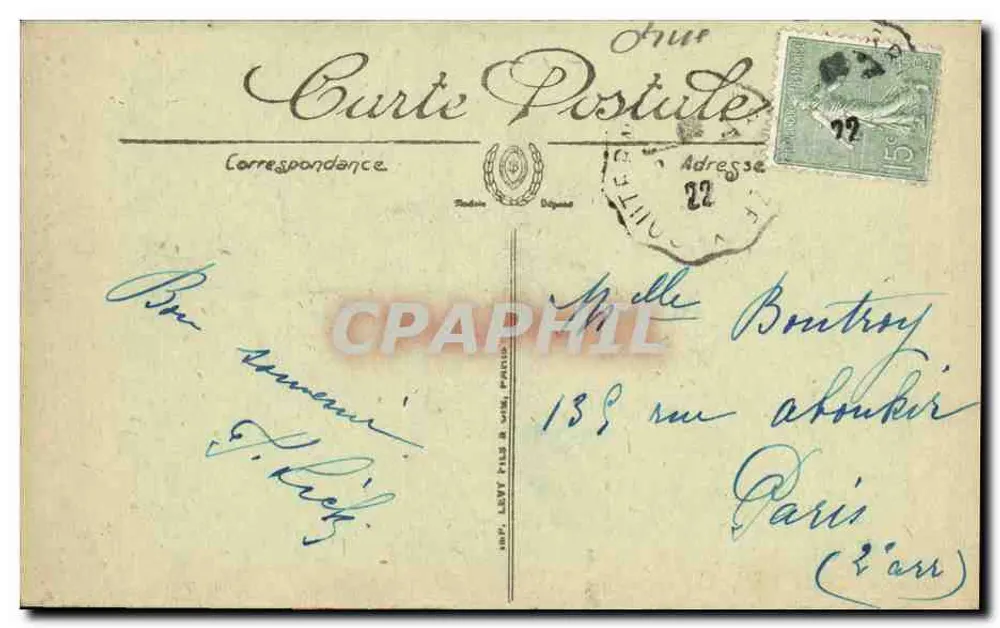 Bagnoles-de-l'Orne — Ansicht vom Rocher au Chien — Verlag L. Motte, Nr. 128 - Rückseite