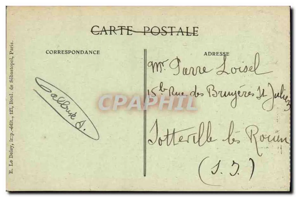 PARIS-Passy — O Ponte do Metropolitano — Editor E. Le Deley, n° 4337 - Verso