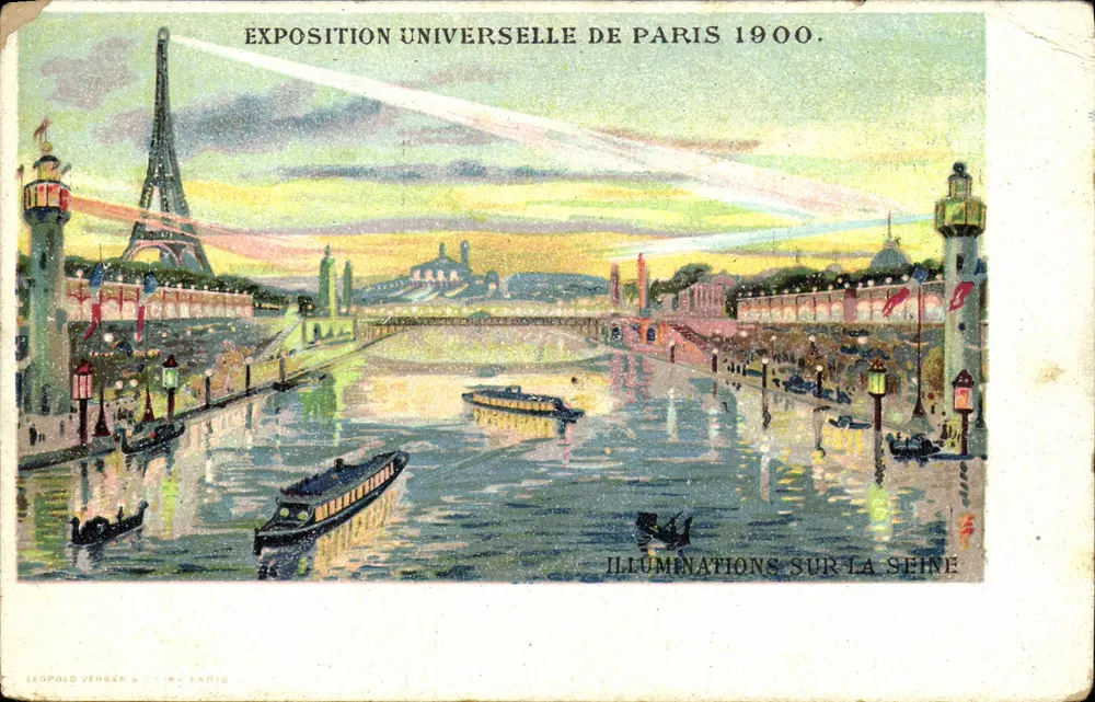 Illuminationen auf der Seine — Weltausstellung Paris 1900 — Verlag Léopold Versap in Paris - Vorderseite