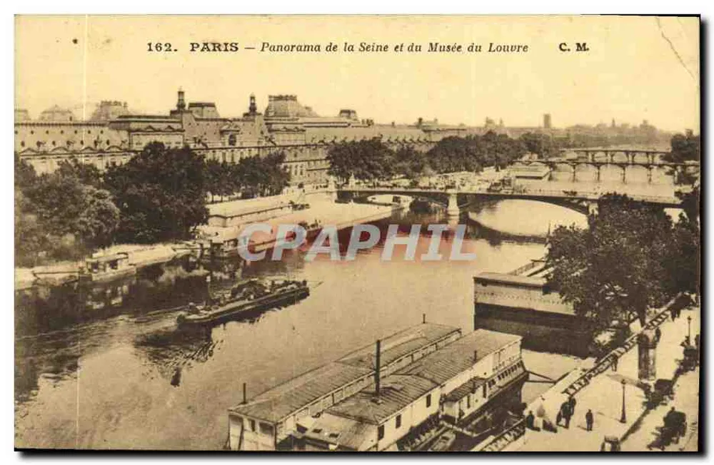 PARIS — Panorama der Seine und des Louvre-Museums — C. M. Nr. 162 - Vorderseite