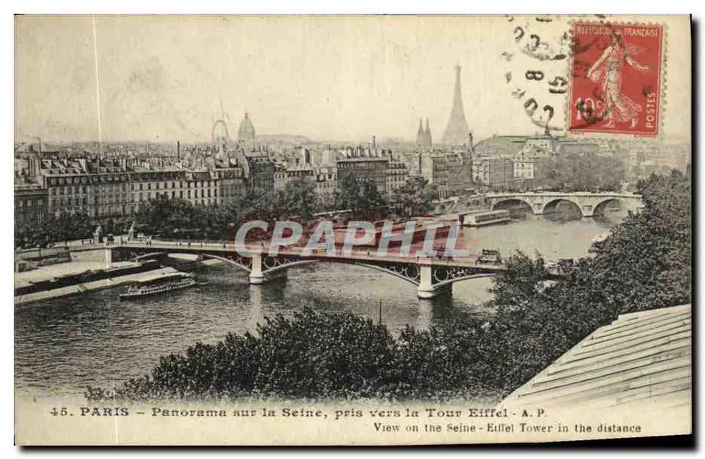 PARIS – Panoramablick auf die Seine, aufgenommen in der Nähe der Eiffelturm – A.P. - Vorderseite