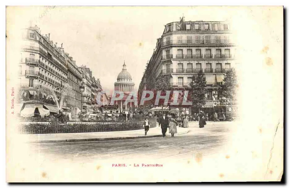 Paris - O Panteão — vista da praça com o dômo — A. Tardis, Paris - Frente