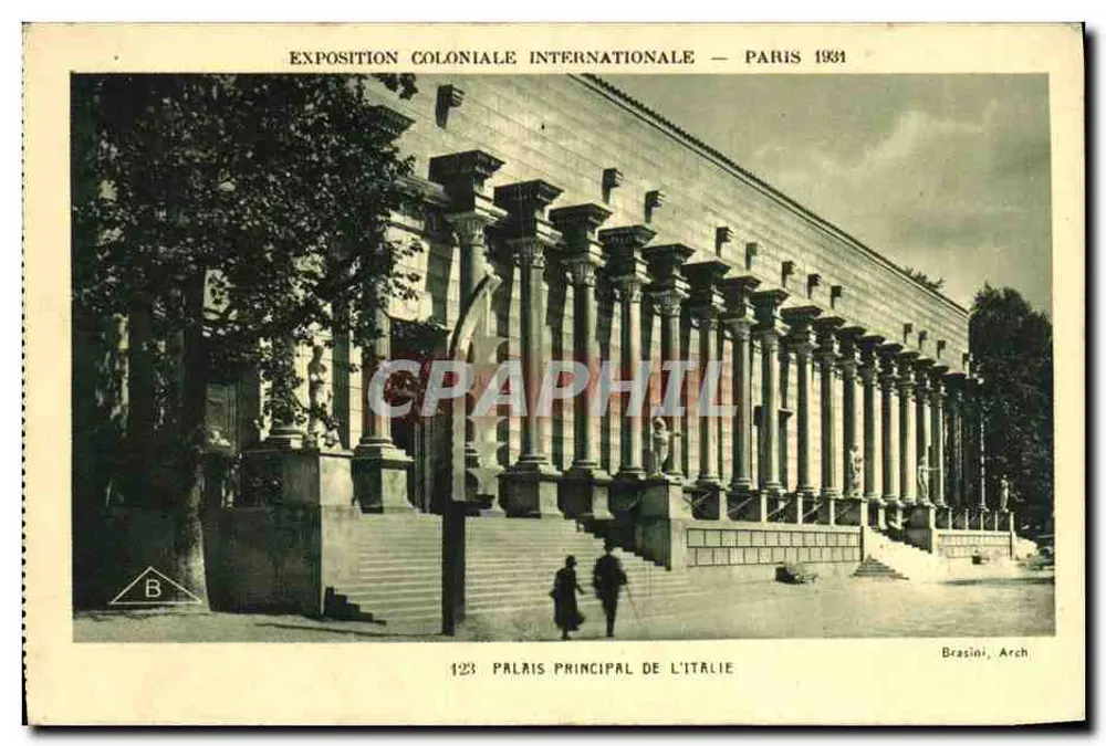 Hauptpalast Italiens — Internationale Kolonialausstellung — Paris 1931 — Brasini, Arch - Vorderseite