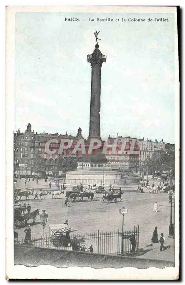 Paris — La Bastille und die Säule vom 17. Juli — Verlag nicht sichtbar - Vorderseite