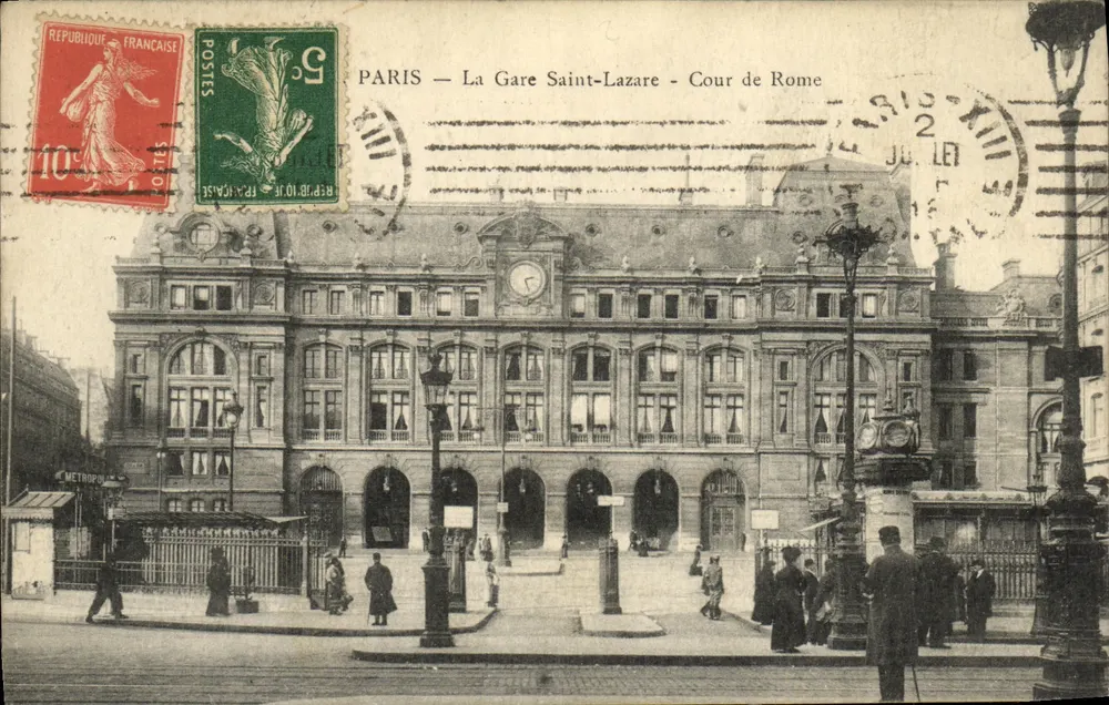 Paris — La Gare Saint-Lazare — Cour de Rome — Verleger : - Vorderseite