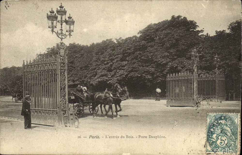 Paris - Der Eingang zum Bois - Porte Dauphine — unbekannter Verlag, Nr. 26 - Vorderseite