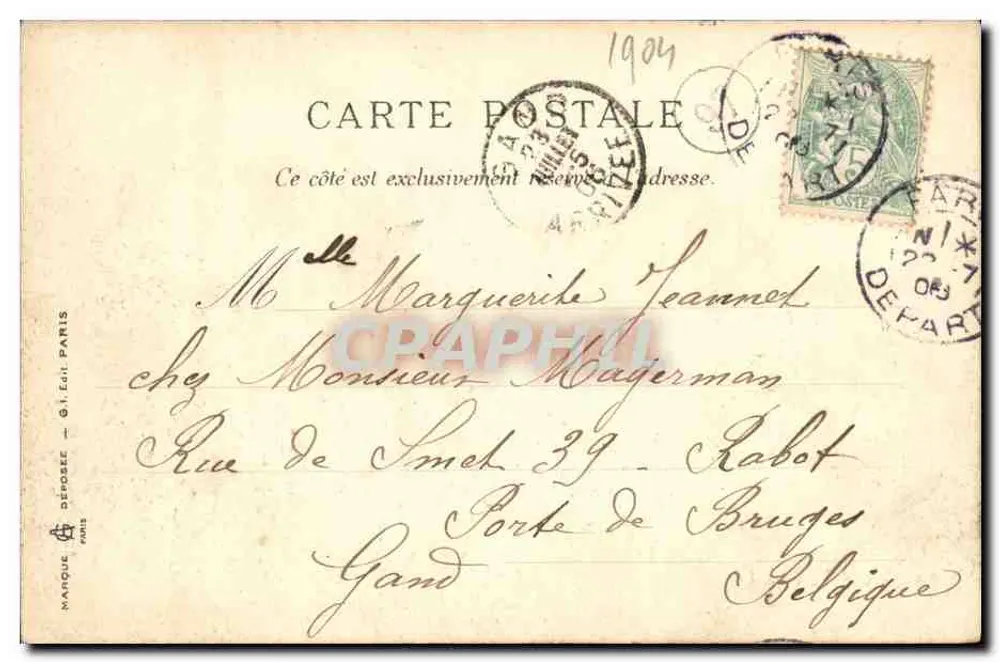 Paris - Bois de Boulogne - Lac Supérieur — Appoline, Serie E Nr. 58, in Weichdruck gedruckt - Rückseite