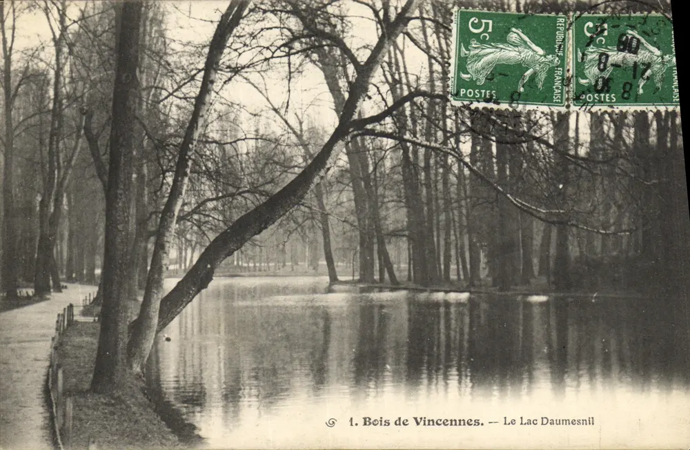 Bois de Vincennes — O Lago Daumesnil — editor não identificado, n° de série 1 - Frente