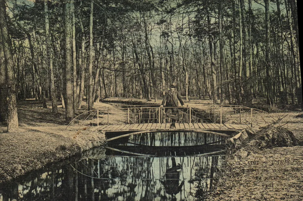 Jardín de Vincennes — Puente sobre estanque — Editor P. P. C. París - Anverso