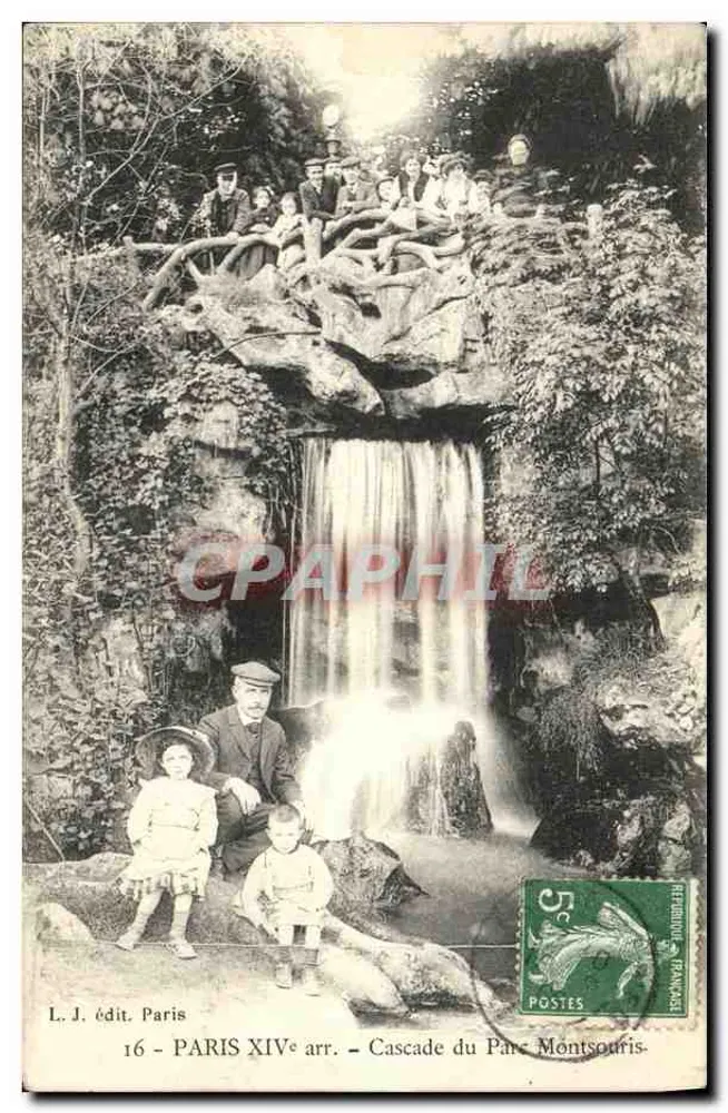 Paris XIVe arr. — Cachoeira do Parc Montsouris — L. J. édit. Paris - Frente