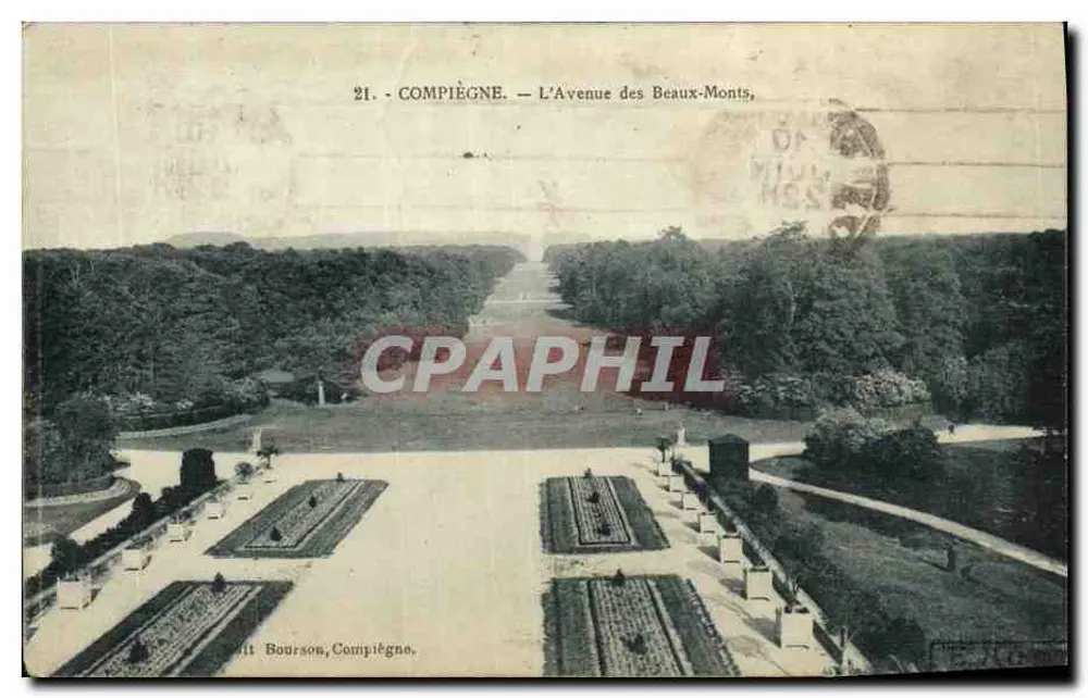Compiegne — L'Avenue des Beaux-Monts — éditeur : BOURSON, Compiègne, n°21 - Voorkant