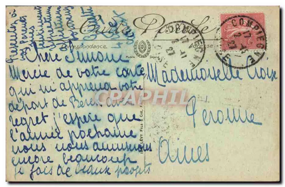 Castelo de Compiègne — Visão no Parque — LL. n°76 - Verso