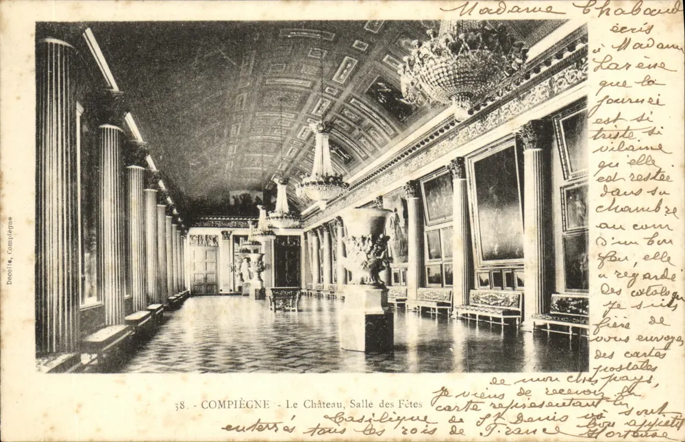 Compiègne - O Castelo, Sala das Festas — editor Doessi, n°38 - Frente