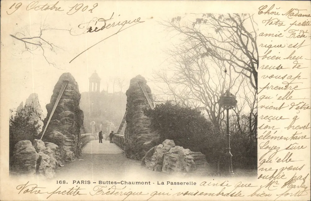 Paris - Buttes-Chaumont - A Passarela — editor anônimo, n° 168 - Frente