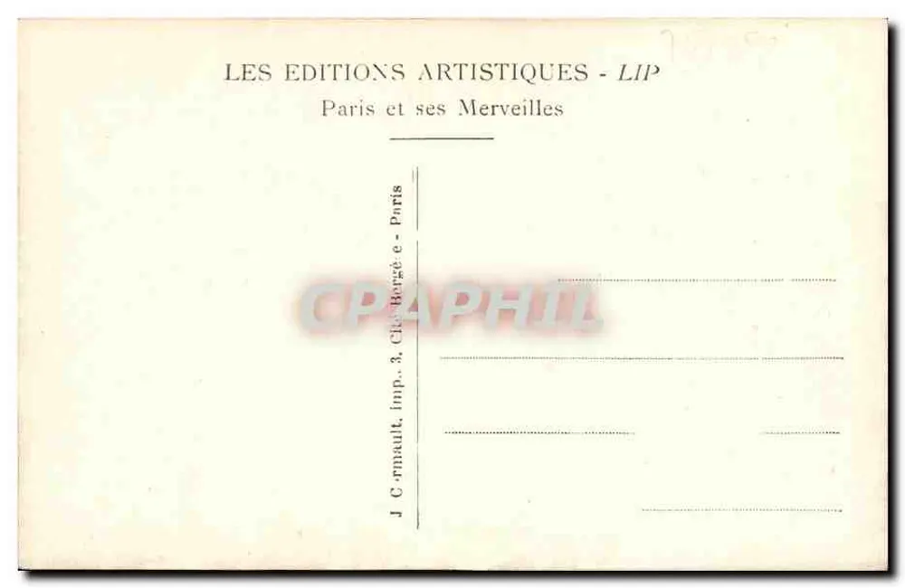 Paris - A Porta Saint-Denis — editor LIP, n°16 - Verso