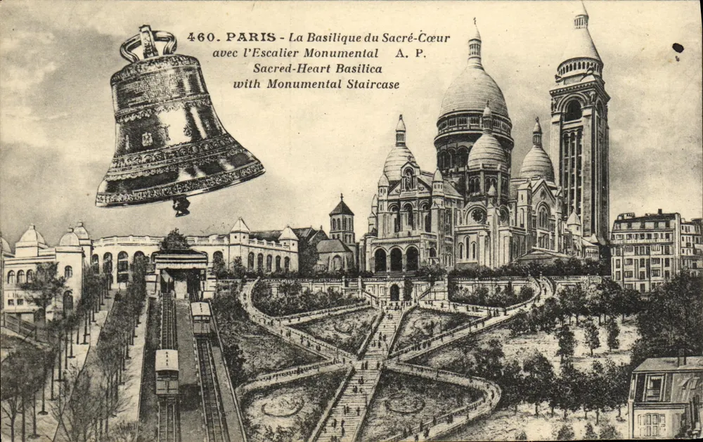 PARIS - Die Basilika des Heiligen Herzens mit der monumentalen Treppe - A. P. - Vorderseite