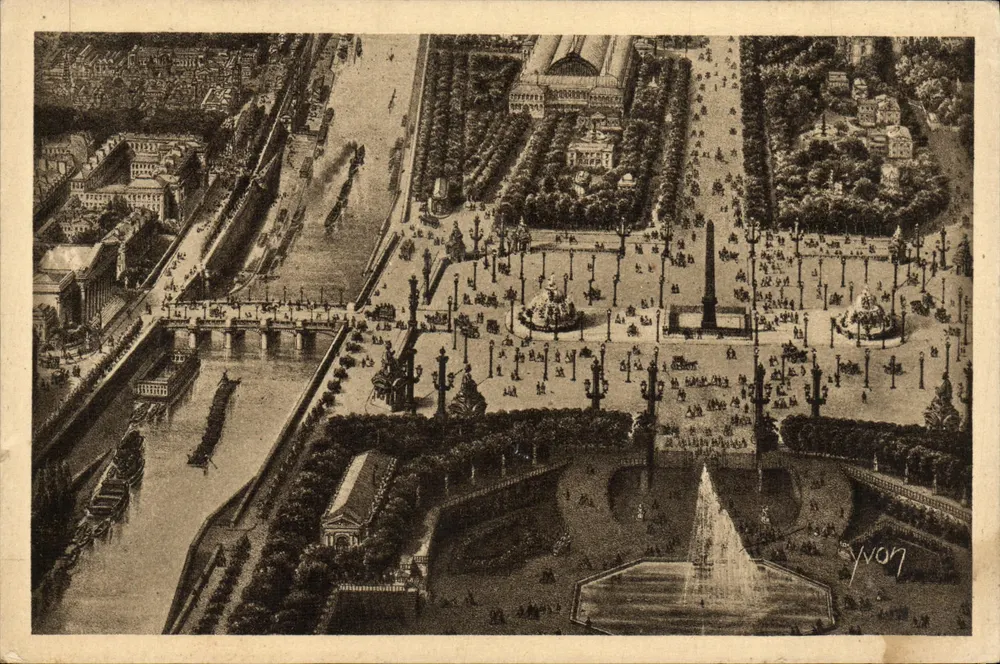 Platz der Concorde und Bassin der Tuileries — Paris — Kunstausgabe YVON, Paris - Vorderseite