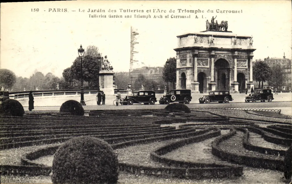 Paris — Der Tuileries-Garten und der Arc de Triomphe du Carrousel — A. I. - Vorderseite