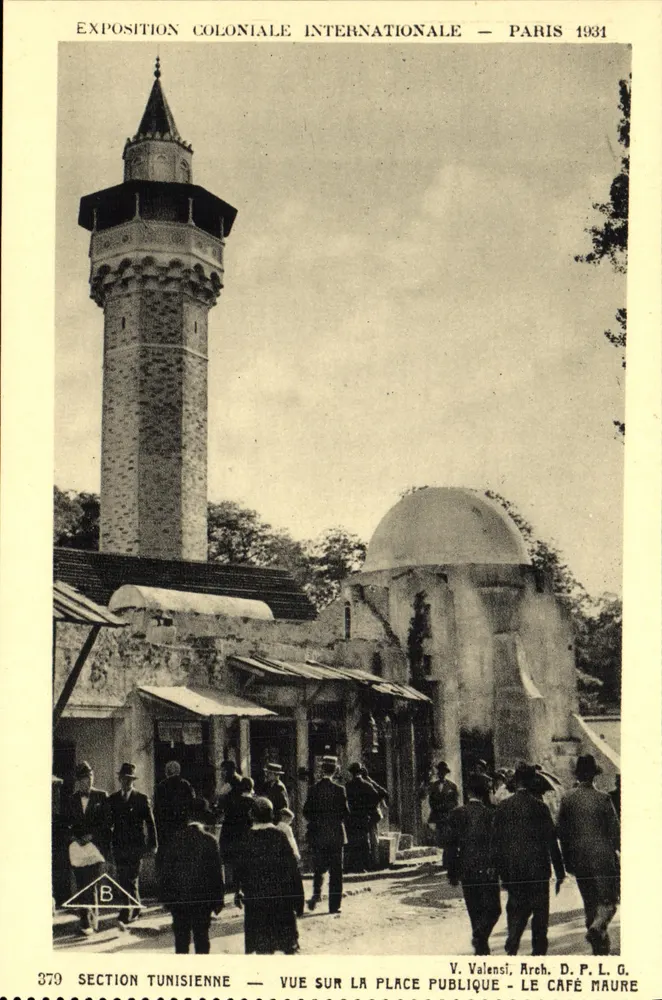 Internationale Kolonialausstellung — Paris 1931 — tunesische Abteilung — Ansicht des öffentlichen Platzes — Der Maure Café - Vorderseite