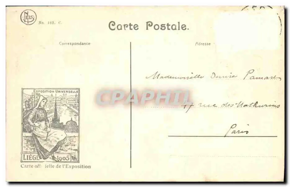Weltausstellung in Liège 1905 — Panorama von Fragnées — NELS, Nr. 162 C - Rückseite
