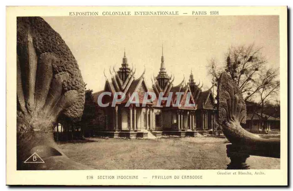 Pavillon Kambodschas — Internationale Kolonialausstellung — Paris 1931 - Vorderseite