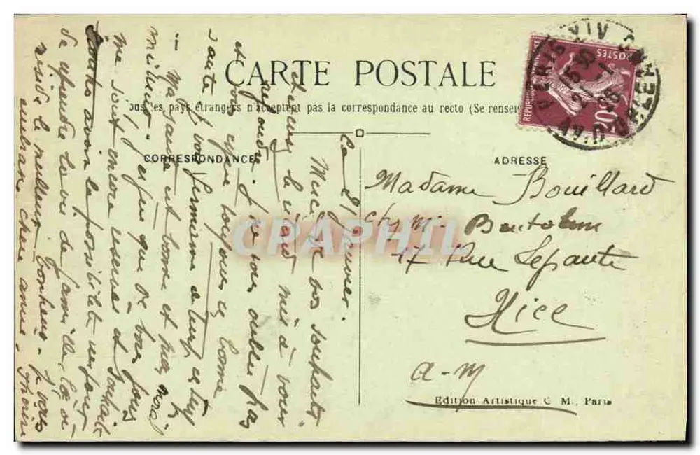 París (5° distrito) — La Rue Soufflot y el Panteón — C.M. - Reverso