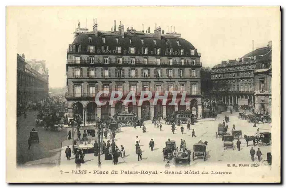 Paris - Place du Palais-Royal - Grand Hôtel du Louvre — B. F. Paris, n°2 - Vorderseite