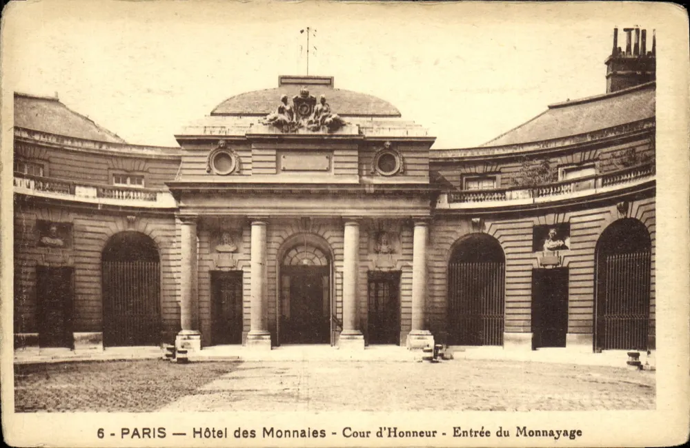 Paris — Hôtel des Monnaies — Cour d'Honneur — Eingang zum Münzwerk - Vorderseite