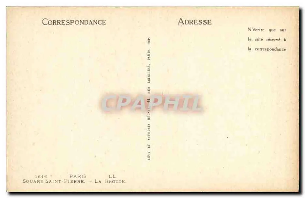 Estátua de amor — Paris — Imp. Lévy et Weurdein, Paris - Verso