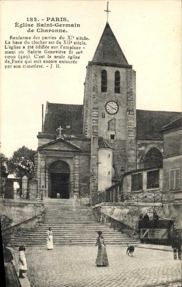 Paris - Igreja de São Germain de Charonne — editor L. Bossson, n° 182 - Frente