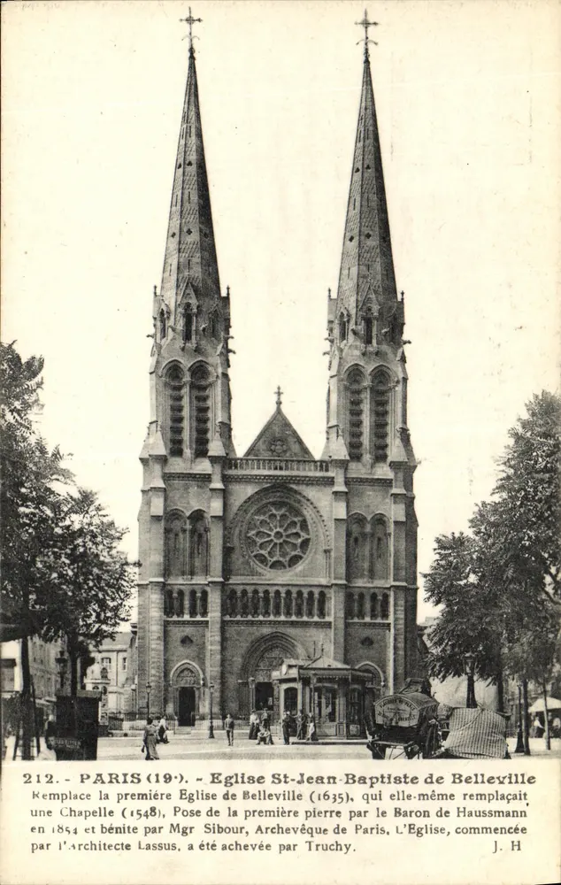 Paris (19.) — Kirche Saint-Jean-Baptiste in Belleville — J. H. - Vorderseite