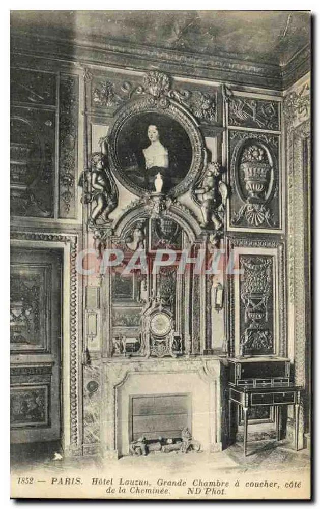 Hotel Loucun, Große Schlafzimmer, Seite des Kaminofens — Paris, 1852 — ND Phot. - Vorderseite