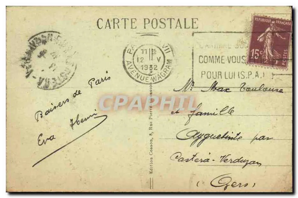 Basilika des Heiligen Herzens und der Glockenturm — Paris (18. Arrondissement) — C.M. Nr. 256 - Rückseite