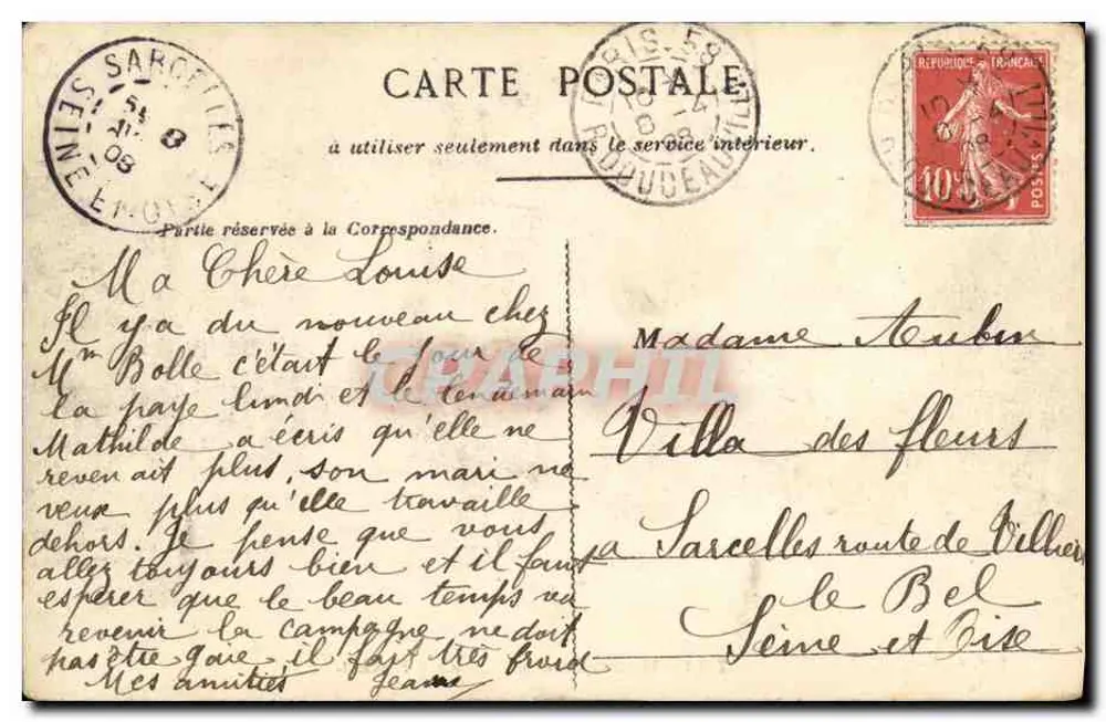 Montmartre — Cruzeiro Frochot — G. C. A., Paris - Verso