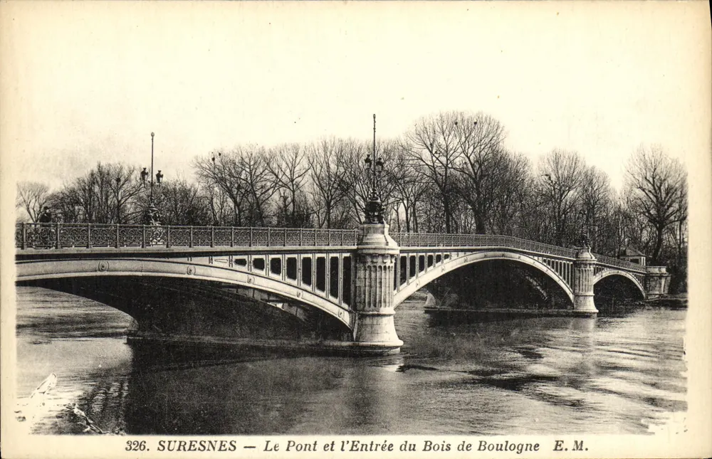 Suresnes — Der Brücke und der Eingang zum Bois de Boulogne — E.M. n°326 - Vorderseite