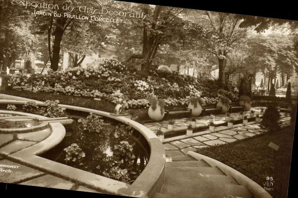 Garten des Pavillon Corcellet — Ausstellung der Dekorativen Künste — Arch. HARRAST, n°95 - Vorderseite