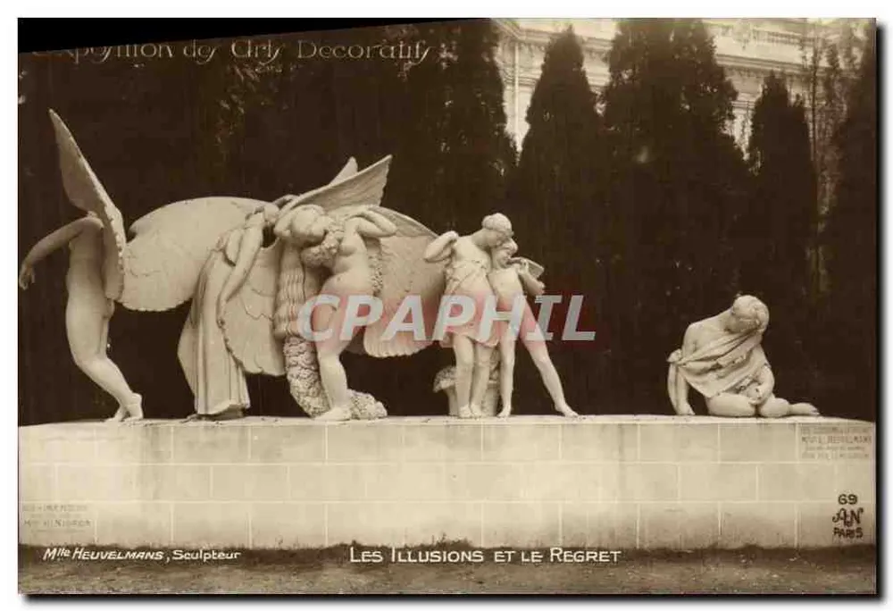 Die Illusionen und der Kummer — Denkmal von Gris Decorainy — Fräulein Heuvelmans, Bildhauerin - Vorderseite