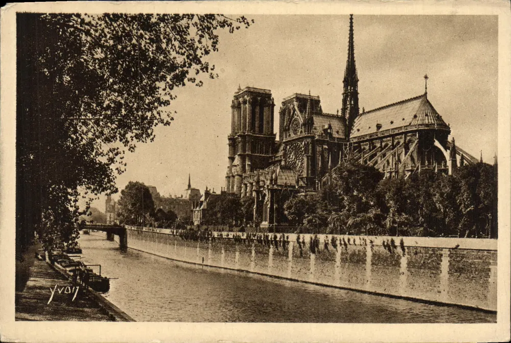 Notre-Dame de Paris — Aussicht von der Seine — Ausgabe Yvon - Vorderseite