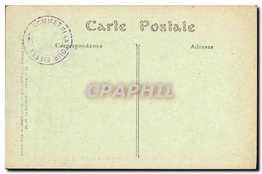 PARIS — Ansicht des Sacré-Cœur, aufgenommen von der Tour Riffel — Jhot. n° 3566 - Rückseite