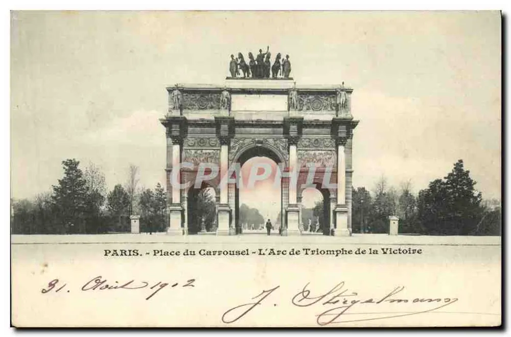 Paris — Place du Carrousel — Der Siegesbogen - Vorderseite