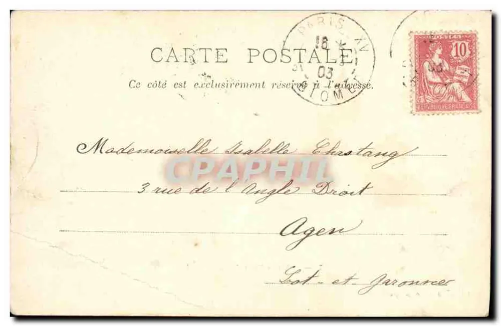 Paryż - Most Alexandre III — widok mostu i Seiny z Eifelą na tle — Ch. Fay, 9 rue de la Paix, n°7 - Rewers