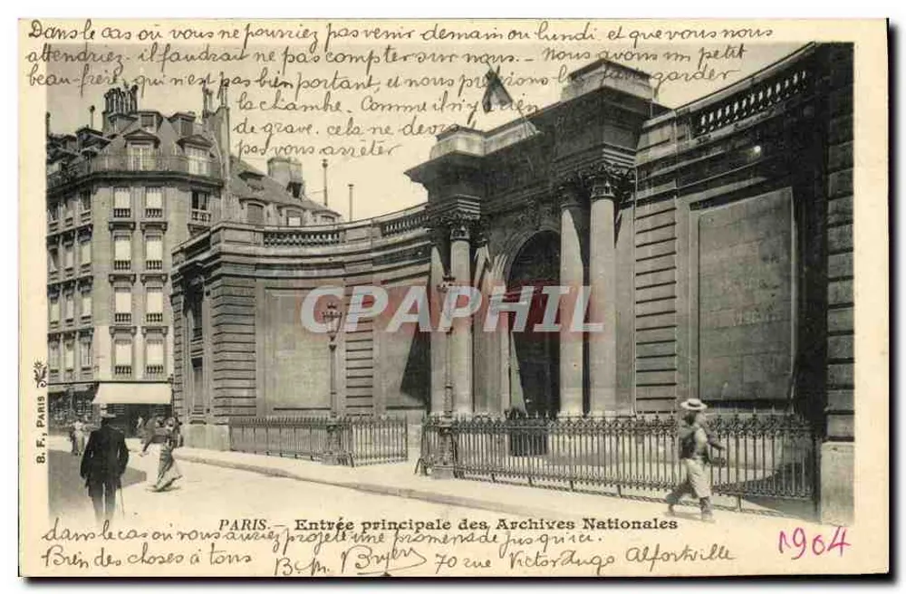 Hauptportal der Nationalarchiv — Paris — B. F. Paris - Vorderseite
